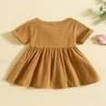 thumbnail image 3 of Robes d'Été pour Bébés Filles Manches Courtes Bouton vers le Bas Robes, 3 of 9