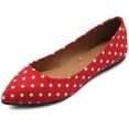 thumbnail image 1 of Ollio Women's Shoes Dot Pattern Ballet Comfort Pointed Toe Flats ZYZF150, 1 of 6
