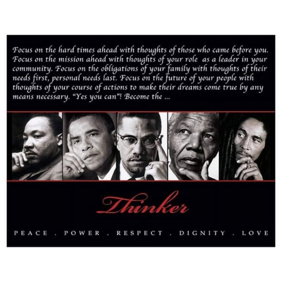 The Thinker II by Design Max Art Print Poster 8x10 King Obama Malcom X Mandela Marley