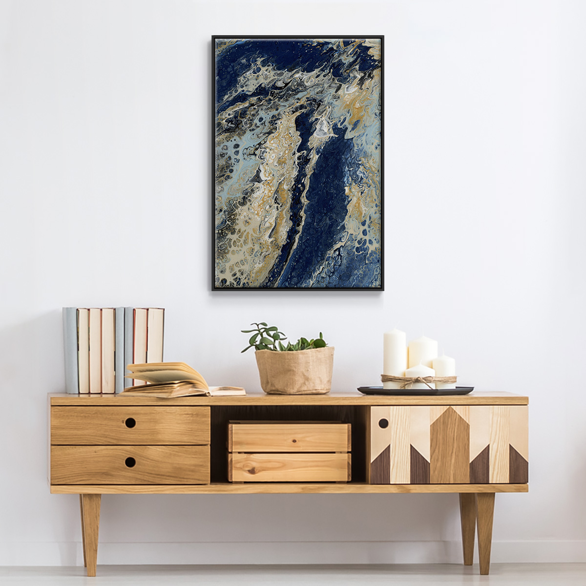 C39 Framed Premium Gallery Wrapped Canvas - Ready to Hang - 25 x 37 - Black Floating Frame
