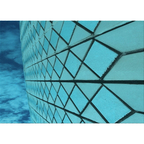 Ahgly Company Indoor Rectangle Patterned Dark Cyan Green Area Rugs, 8' x 12'