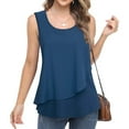 thumbnail image 3 of Mittory Women's Sleeveless Tank Tops Double Layers Chiffon Casual Blouse Tunic Shirts, 3 of 8