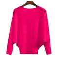 thumbnail image 4 of Pink Sweatshirt for Women'S Autumn and Winter Fasion Off The Shoulder Long Sleeve Sleeve One Word Collar Sweater Knitted Solid Color Womens Fall Tops, 4 of 6