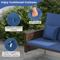 thumbnail image 6 of Costway 2 PCS Wicker Loveseat & Storage Ottoman with  4-Level Backrest & Soft Cushion Navy, 6 of 10