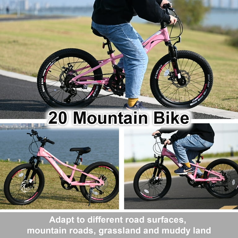 20 inch Mountain Bike 7 Speed Bikes for Adults Adult Bicycle with Dual Disc Brakes for Teenagers Adults Men Women Blue Walmart