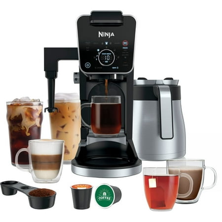 Ninja - DualBrew 14-Cup Specialty Coffee System with K-Cup Compatibility  4 Brew Styles  Hot Water System & Frother - Black/Silver