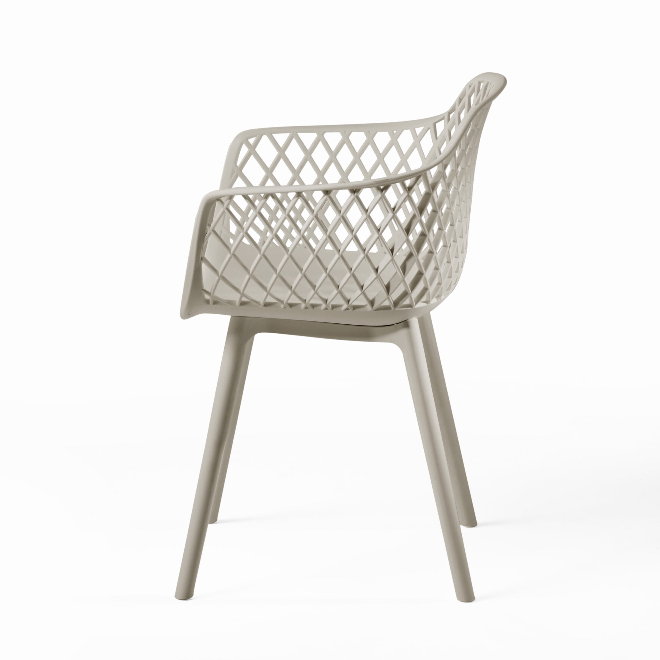 Christopher Knight Home Poppy Plastic Outdoor Dining Chairs Set of 4, Mesh Back Design, Camel