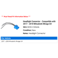 thumbnail image 2 of Headlight Connector - Compatible with 2017 - 2018 Mitsubishi Mirage G4, 2 of 3