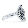 thumbnail image 2 of Filigree Crescent Moon And Sun With Oxidized Ring Band 925 Sterling Silver Size 6, 2 of 5