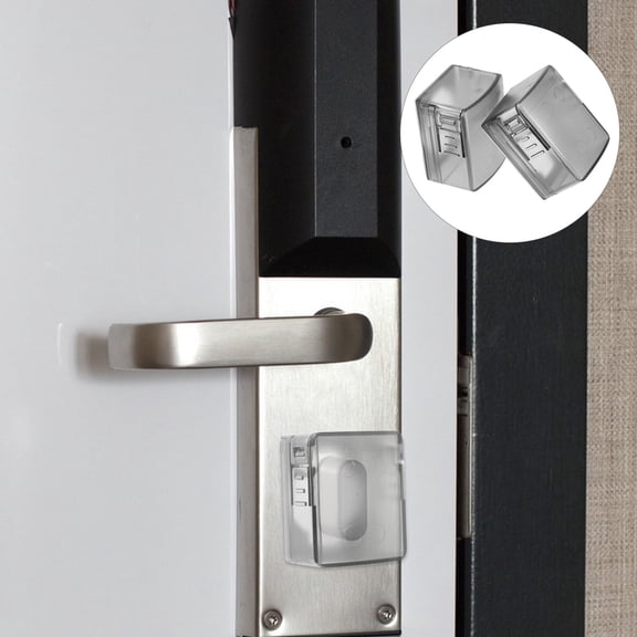 Luxshiny Easy Install Door Lock Guard Black ABS Universal Compatibility 2Pcs