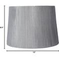 thumbnail image 3 of Urbanest Hardback Faux Silk Box Pleated Drum Lampshade – 10" Top x 12" Bottom x 8.5" Slant Height – Silver Tone – Spider Fitter- 1 Piece, 3 of 3