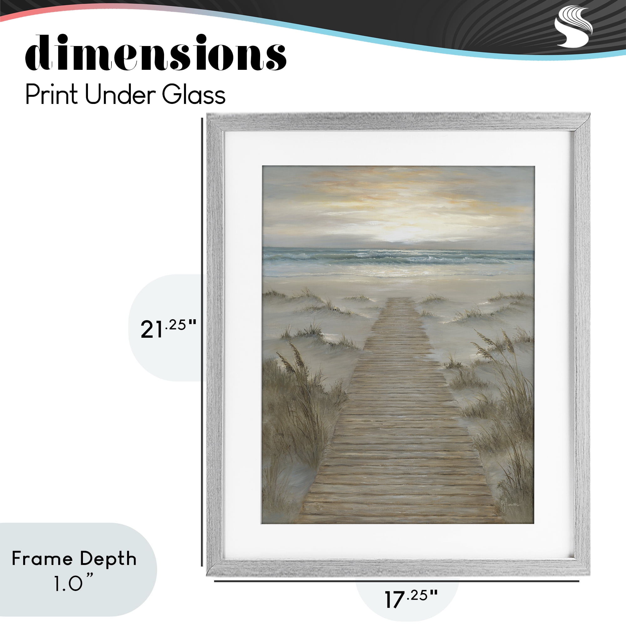 Stupell Industries The Path Towards Sunrise Gray Framed Print Under Glass, design by Georgia Janisse