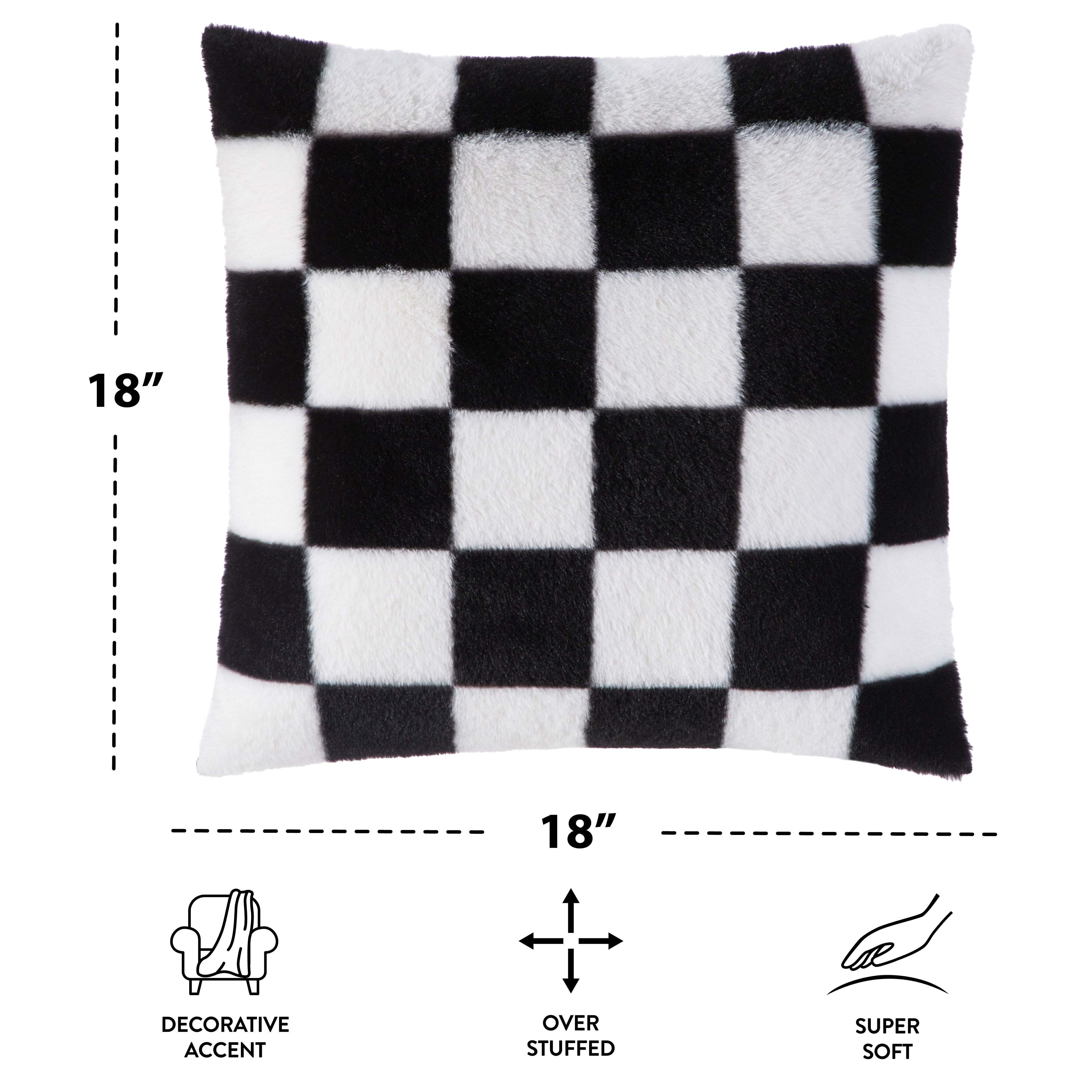 Black and white checkered clearance pillow