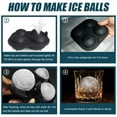 thumbnail image 6 of Walfos Large Sphere Ice Mold Tray - Ice Sphere Maker - 2.5 Inch Big Silicone Round Ice Balls Molds for Whiskey, Cocktails, Bourbon -Easy Release & Food Grade, 6 of 7