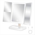 thumbnail image 1 of LED Travel Makeup Mirror, Rechargeable Trifold Cosmetic Mirror, 1 of 5