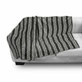 thumbnail image 3 of Stripe Soft Flannel Fleece Blanket, Tribal Inspired Hand Drawn Style Repeating Pattern with Abstract Lines, Cozy Plush for Indoor and Outdoor Use, 60" x 80", Charcoal Grey and Ivory, by Ambesonne, 3 of 6