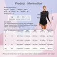 thumbnail image 7 of Mufeng Women's Long Sleeve Figure Ice Skating Dress Mesh Rhinestone Roller Skating Lyrical Dance Black M, 7 of 7