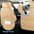 thumbnail image 5 of For Mazda 2,3,6 Car 5 Seat Covers Full Set w/ 4 Pillows Luxury PU Leather Cushion Protector Waterproof Beige, 5 of 10