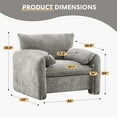 thumbnail image 5 of Accent Chairs for Living Room, Modern Upholstered Sofa Chair Comfy Chenille Armchair with Thick Cushion, Single Sofa/Side Chair for Bedroom Office Reading Chair, Light Grey, 5 of 7