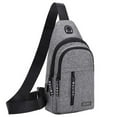 thumbnail image 4 of Anti-Theft Sling Bag with USB Port - Waterproof Chest Pack Headphone Jack Travel Daypack Hiking Commuting Essentials Organizer(Gray), 4 of 8