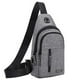 thumbnail image 4 of Bolsa de pecho de moda gris con orificio para USB y auriculares, mochila con correa cruzada multipropósito, 4 of 9