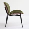 thumbnail image 5 of Mid-Century Modern Shell Chair Single Side Chair Tripod,Green fabric Lounge Chair in Walnut Finish Comfortable Backrest,Green color,SW1871GN, 5 of 5