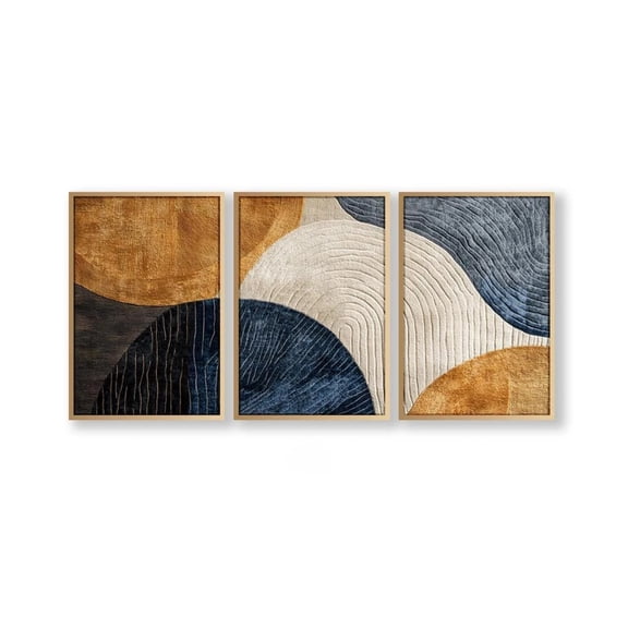 3pcs Frameless Canvas Painting Japandi Triptych Art Set Nature Wall Decor Modern Artpiece Canvas Poster Abstract Canvas Art for