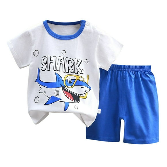 Baby Boy Pajamas Set Cartoon Crewneck Soft Comfort Summer Pajamas Sleepwear Outfits Pjs for Girls Size 6-12 Months Kids Clothes