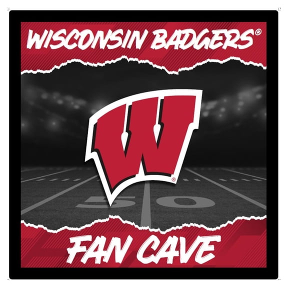 Wisconsin Badgers 23" LED Fan Cave Square-Shaped Lighted Wall Sign