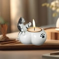 thumbnail image 6 of White Ceramic Cat Candle Holder - Cute Aromatherapy Cup for Essential Oil Wax Melts & Tea Lights, Christmas Desk Decor (3.66in)‌, 6 of 6