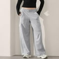 thumbnail image 2 of Audhol Oversized Sweatpants, Women Wide Leg Sweatpants Baggy Cargo Sweatpants Plus Size Straight Leg Sweatpant with Pockets Y2K Pants Womens Baggy Sweatpants White S, 2 of 7