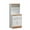White, variant on Hodedah 54" Tall Kitchen Cabinet with Open Shelves, 1-Drawer and Bottom Enclosed Storage, Beech