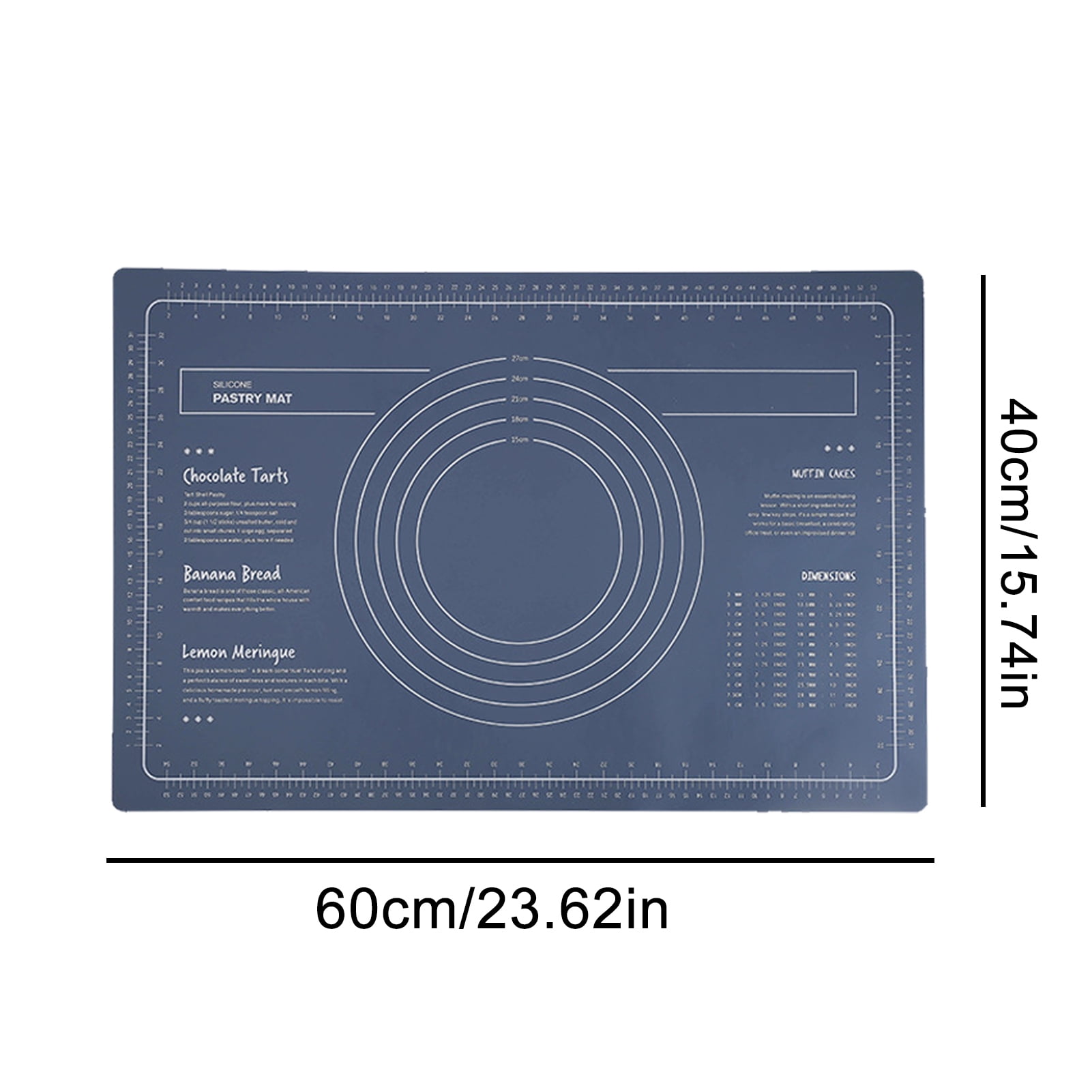 Silicone Baking Mat, Silicone Dough Rolling Mat, Silicone Pastry Mat, 24X16 Inch Large Non slip Silicone Baking Mat with Measurements, Dough Rolling Mat, Fondant and Pie Crust Mat