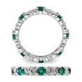 thumbnail image 2 of 9/10 Carat (ctw) Lab-Created Emerald Band Ring in Sterling Silver, 2 of 3