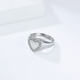 thumbnail image 3 of PAMTIER Heart Shape Rings for Women Non-Tarnish Stainless Steel Band with Zirconia Romantic Promise Signet Ring Silver Size 9, 3 of 6
