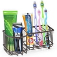 Simple Houseware MultiFunctional 6 Slots Toothbrush Holder, Bronze