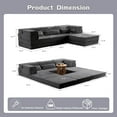 thumbnail image 3 of Compression Mahjong Sofa,Convertible Floor Sofa Bed,DIY Boneless Modular Sectional Sofa,No Assembly Required,Circle fleece fabric,Oversized 3 Seater with 3 Pillows,White, 3 of 24