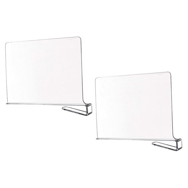 COSMOBETTY 2Pcs Convenient Transparent Acrylic Shelf Divider for Household Closet and Cabinet Storage
