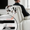 thumbnail image 6 of SCRAWLGOD Cow Print Splash Brown Black White 1 Piece Recliner Headrest Cover Non Slip Headrest Protector PU Leather Sofa Head Rest Covers with Adhesive Backed Hook and Loop,17x27in, 6 of 7