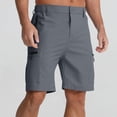 thumbnail image 5 of Eryao Mens Summer Cargo Shorts Casual Elastic Waist Shorts with Zipper Pockets Loose Lightweight Hiking Shorts,Gray,S, 5 of 9