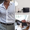 thumbnail image 3 of 10 Birthday Gifts Baskets For Men Get Well Soon Beard Care Set Him With Bathrobe  Wallet Makeup Bag Belt Bracelet Comb & Brush Dad Boyfriend Husband(black), 3 of 5