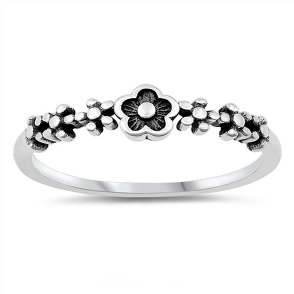 Cute Daisy Chain Flowers Ring .925 Sterling Silver Band Jewelry Female Male Unisex Size 7