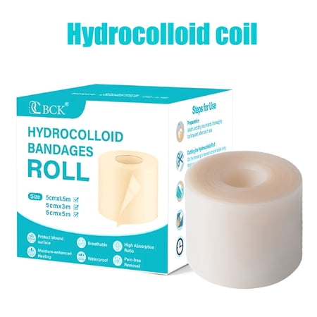 QARUN Hydrocolloid Roll For Wound Care Hydrocolloid Patch Bandages With Self-Adhes Hydrocolloid Roll for Acne -100cm