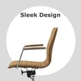 thumbnail image 5 of 2xhome Set of 2 Mid Century Office Swivel Task Chair With Arms Wheels Modern Black Desk Chair Ergonomic Mid back PU Leather Arm Rest Adjustable Height, 5 of 13