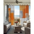 thumbnail image 4 of Burnt Orange Grey Blackout Curtains 84 Inches Long for Bedroom, Modern Oil Painted Abstract Art Thermal Insulated Room Darkening Black Out Window Curtain Panels Grommet Drapes for Living Room, 4 of 8
