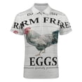 thumbnail image 4 of Farm Animal Rooster Rustic Wood Grain Men Zipper T-shirt Summer Casual Short Sleeve T-shirt Top, 4 of 7