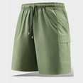 thumbnail image 3 of RYDCOT Mens Cargo Shorts Large Size Casual Shorts Multi-Pocket Work Shorts Loose Medium Pants Army Green, 3 of 4