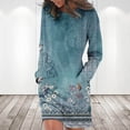 thumbnail image 2 of IROINNID Womens Spring Dresses Round Neck Long Sleeve Soild Color Ruffle A-Line Casual Long Dress, 2 of 5