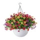 thumbnail image 2 of Cesta de flores artificiales colgantes con plantas artificiales, maceta colgante realista para primavera, balcón, habitación y patio. Estilo A, 2 of 8