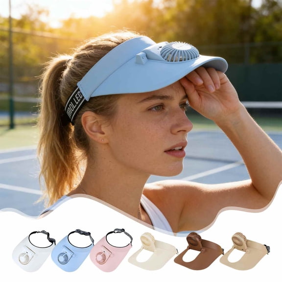Hat Rechargeable -Shaped Sun Hat • Solar USB Powered Cooling Cap • 360° RotatingHead • Outdoor Hiking Travel Fishing Shade Cap